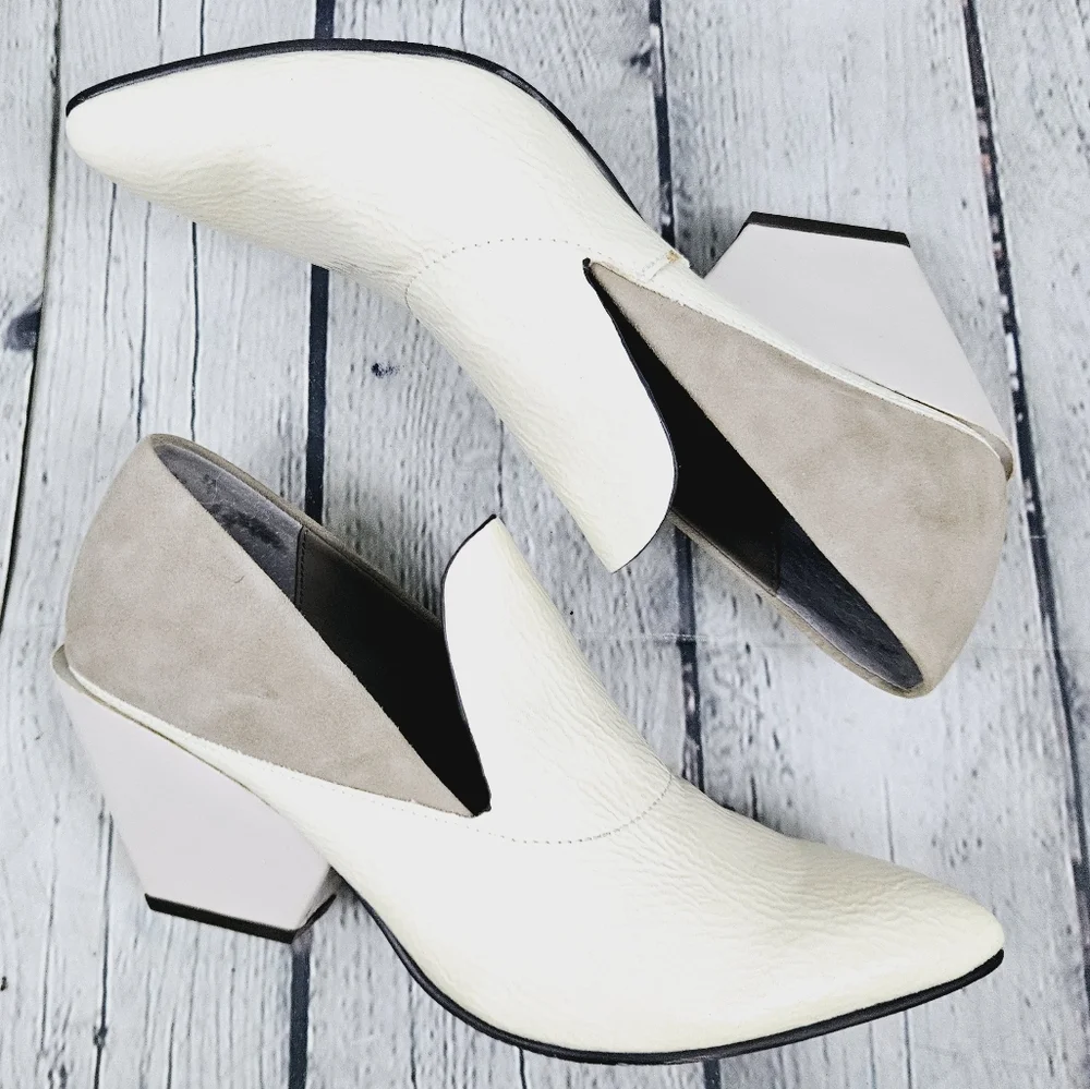 NAKED FEET | Sagitta patent & suede leather pointed toe heeled ankle booties - Picture 2 of 12